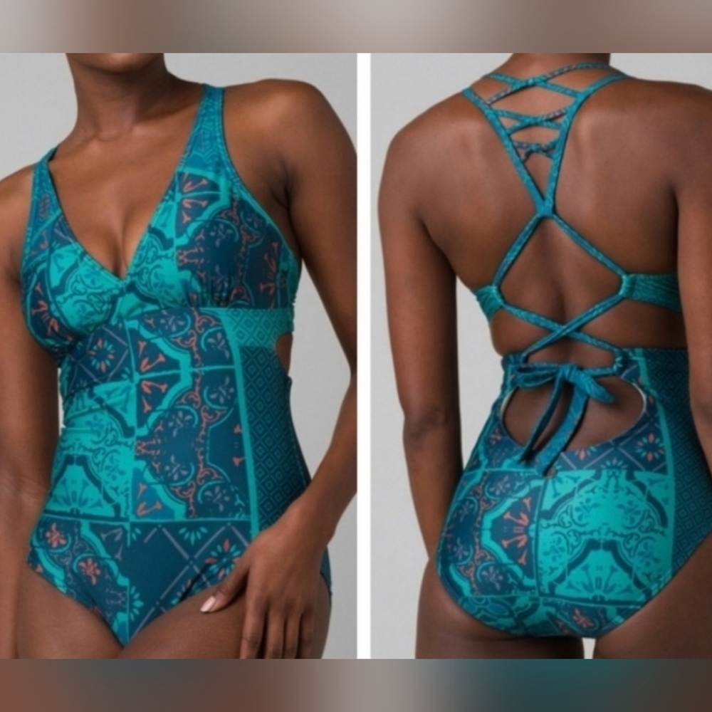Prana Womens Atalia Lagos Lisbon One-piece Swimsuit Size Small